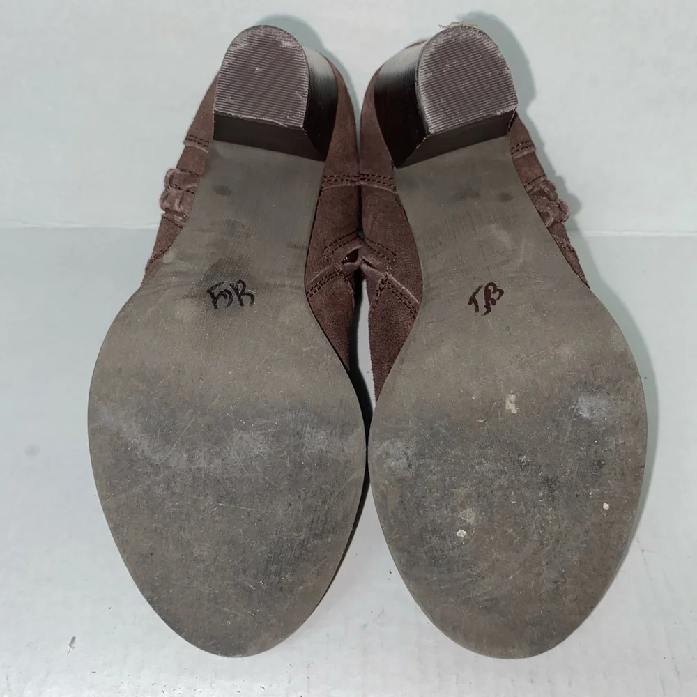 Very‎ Volatile Brown Leather Booties braided heel